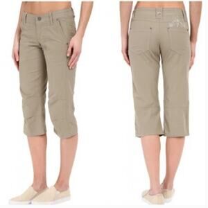 Kuhl Womens‎ Sz 4 NWT Deadstock Kendra Kapri Pants Tan Embroidered Hiking UPF